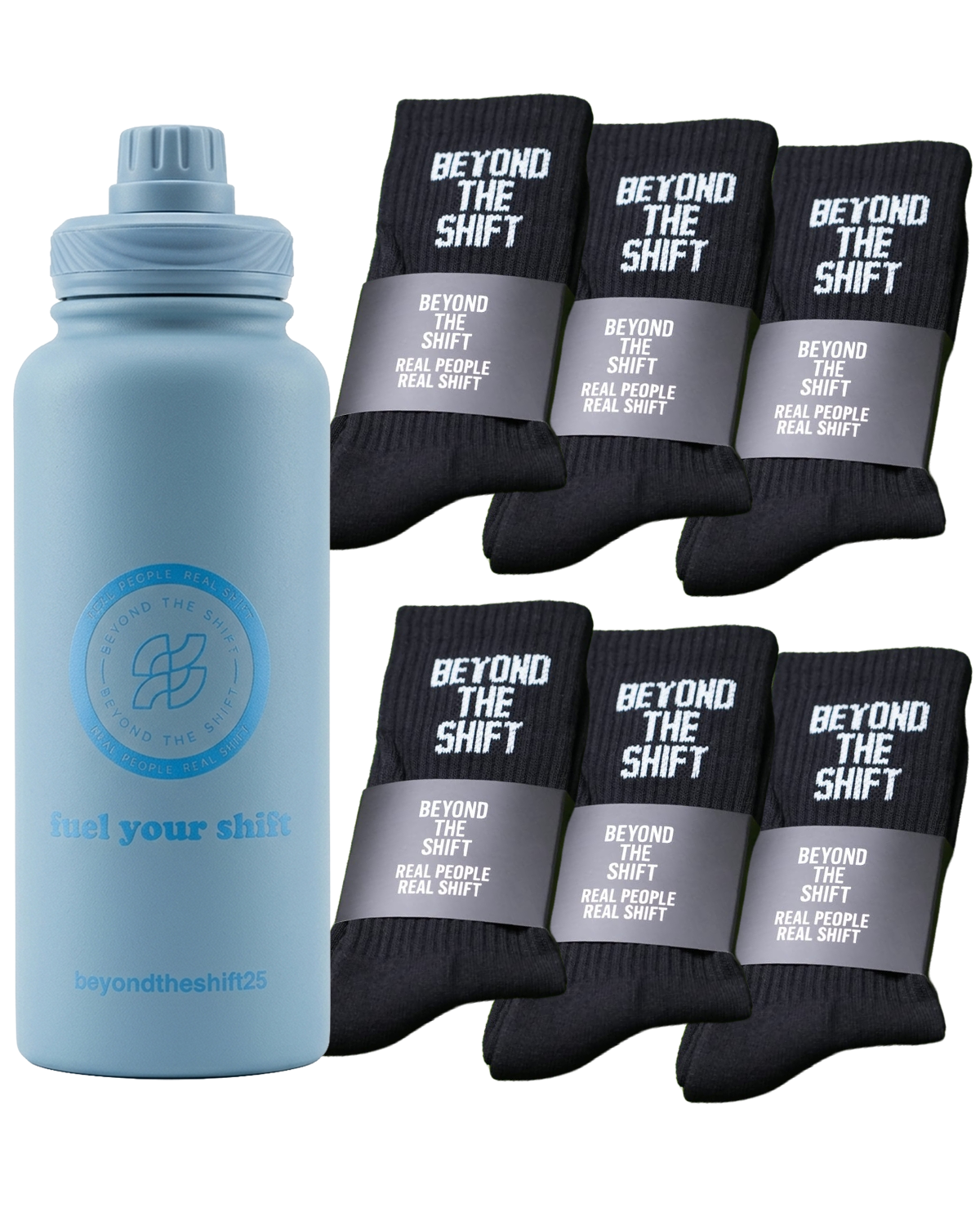 The Full Squad Bundle - 6 Socks + Bottle