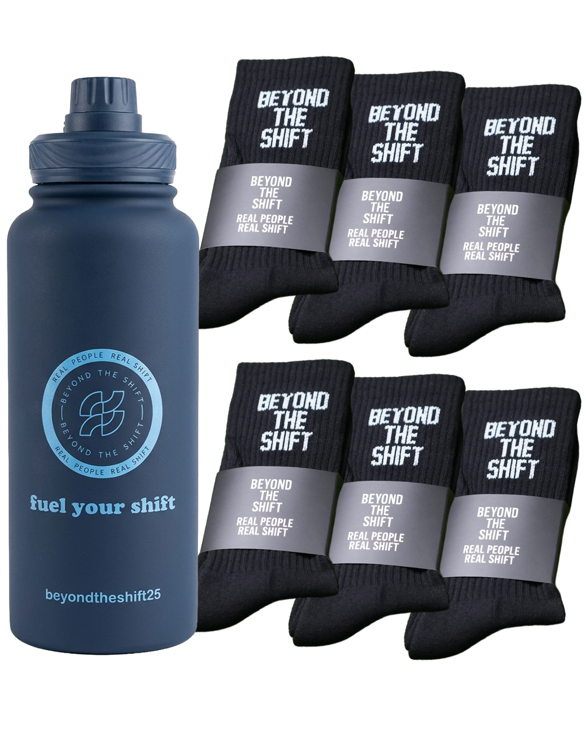 The Full Squad Bundle - 6 Socks + Bottle