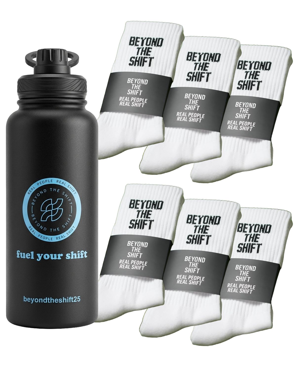 The Full Squad Bundle - 6 Socks + Bottle