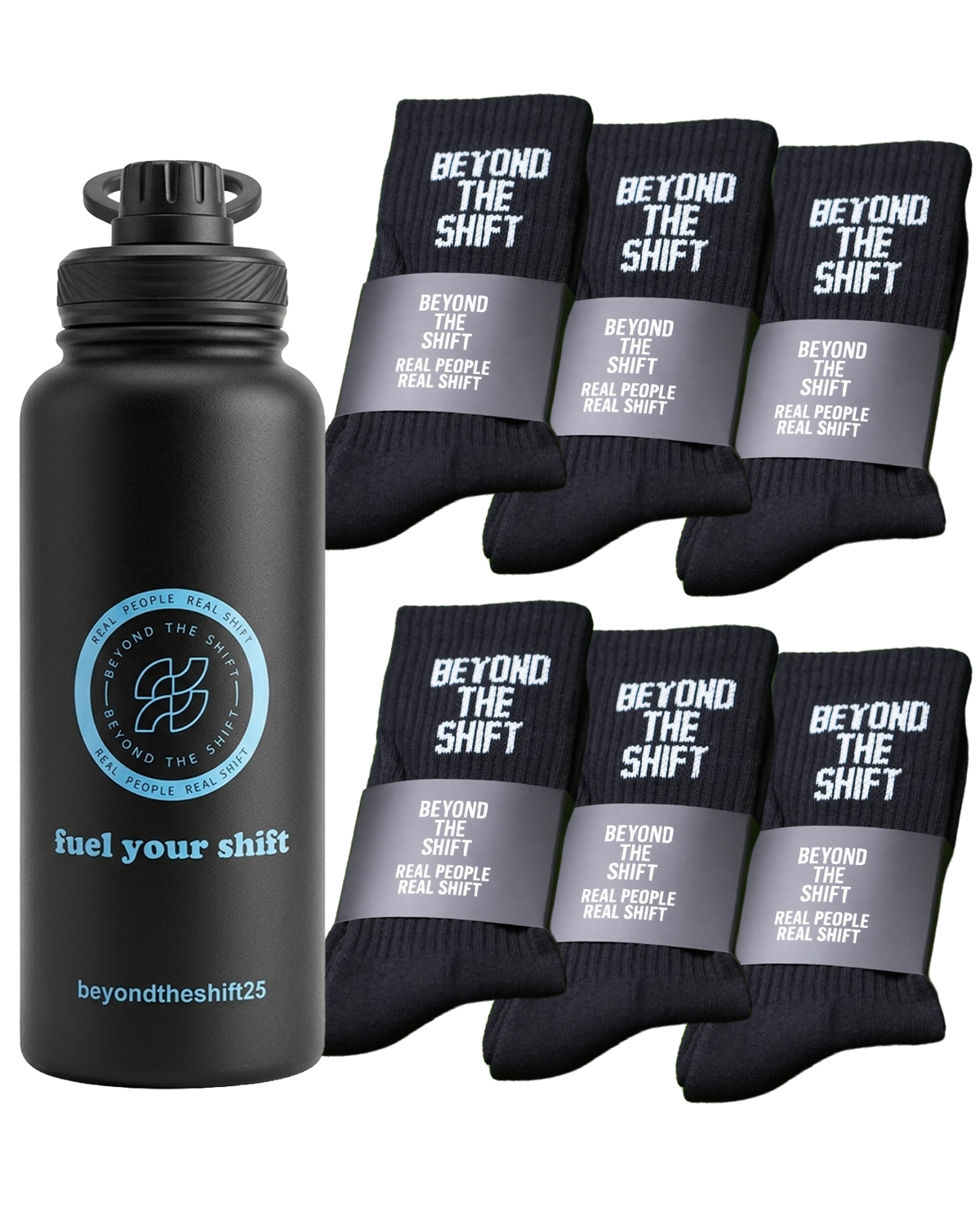 The Full Squad Bundle - 6 Socks + Bottle
